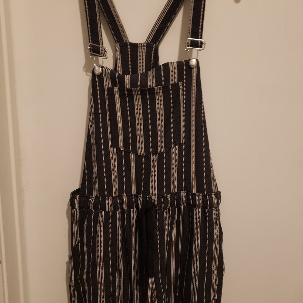 Black/White Short Overall for Women- Size  Large!